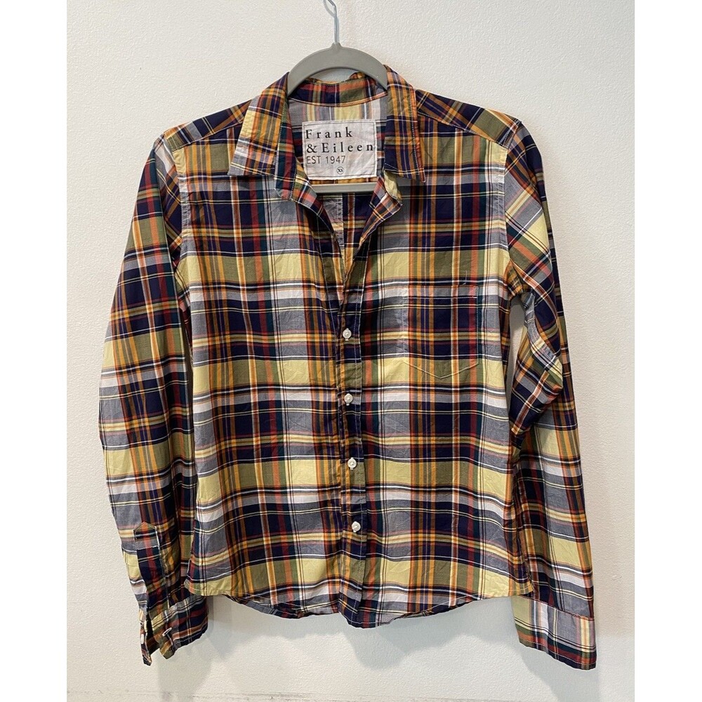 Frank and Eileen blue yellow plaid Barry shirt Size‎ XS